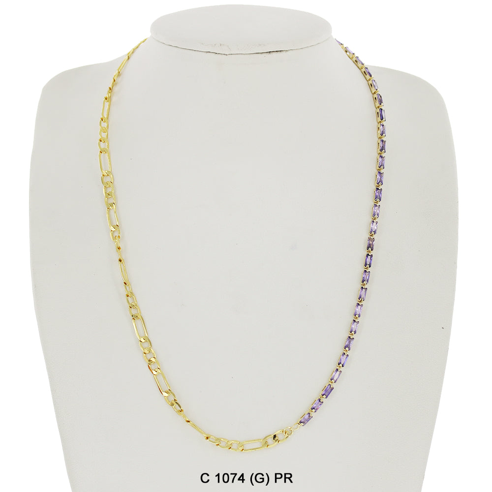 CZ Stones Chocker Chain Necklace C 1074 (G) PR