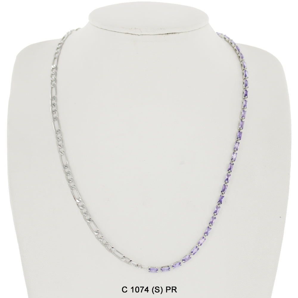 CZ Stones Chocker Chain Necklace C 1074 (S) PR