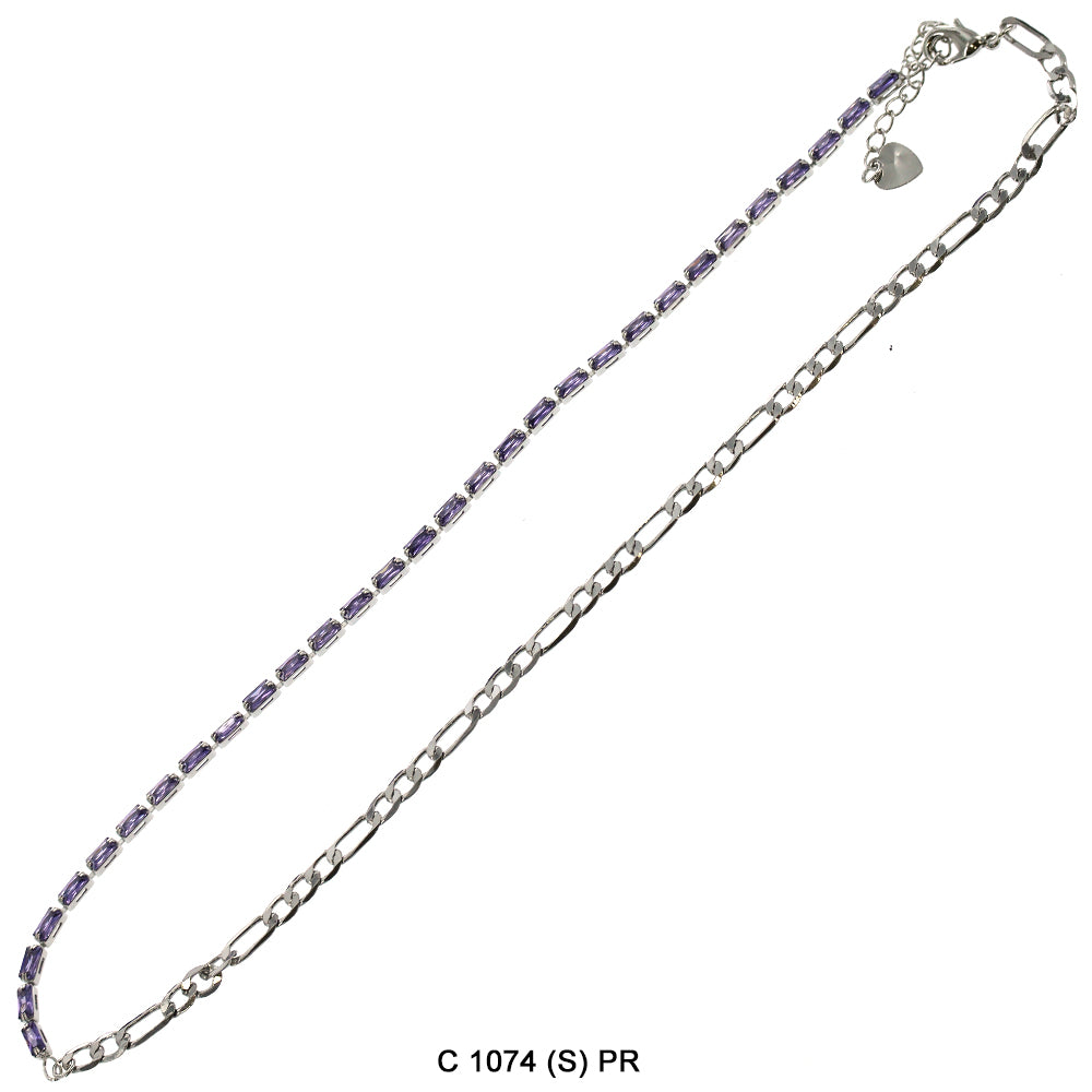 CZ Stones Chocker Chain Necklace C 1074 (S) PR