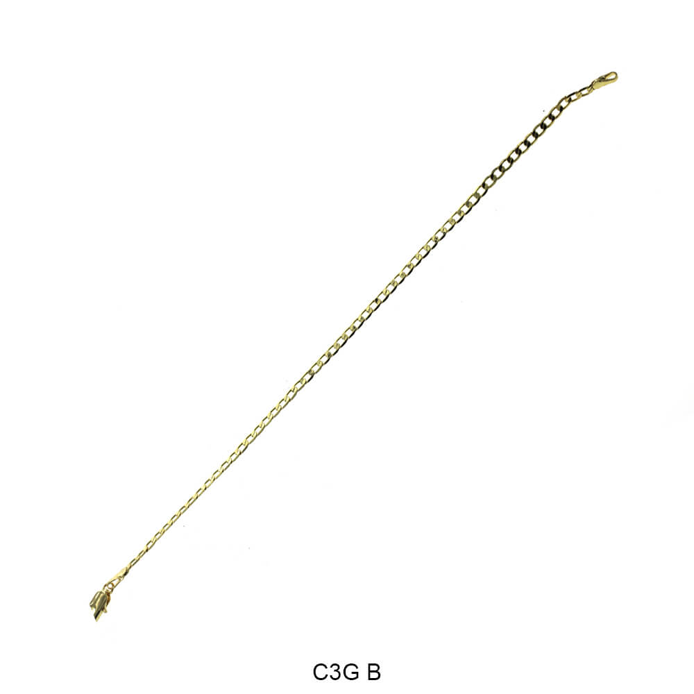 3 MM Cuban Bracelet C3G 8"