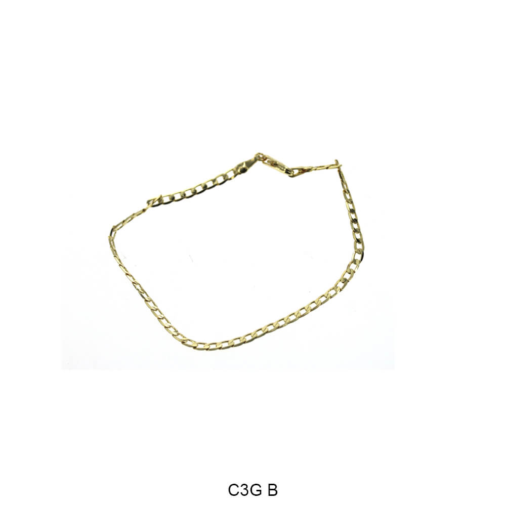 3 MM Cuban Bracelet C3G 8"