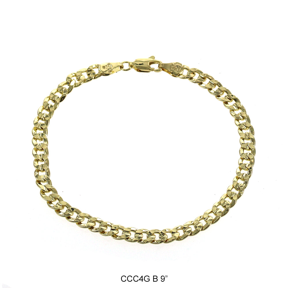 4 MM Concave Cuban Bracelet CCC4G