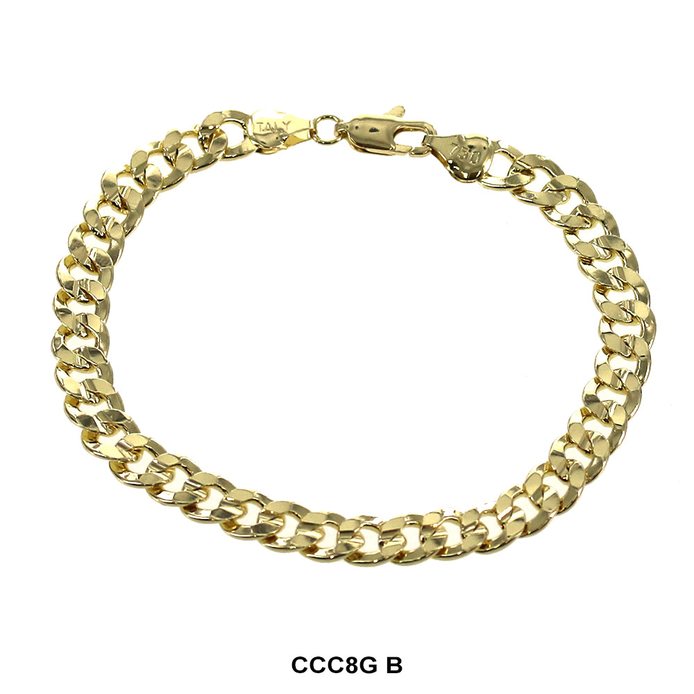 8 MM Concave Cuban Bracelet CCC8G B