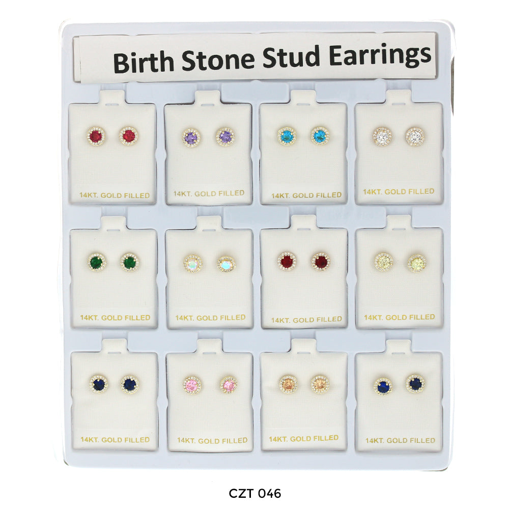 5 MM Round Birthstone Stud Earrings CZT 046