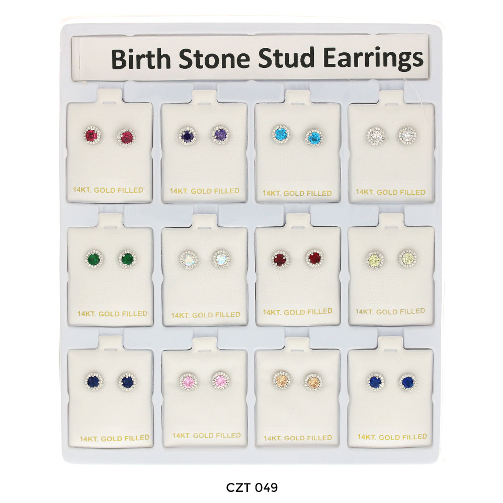 5 MM Round Birthstone Stud Earrings CZT 049