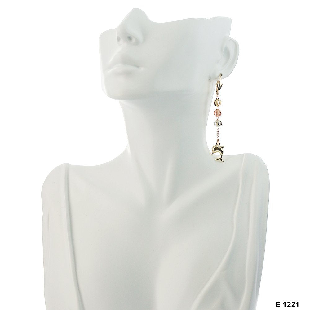 Beads Earrings Dolphin E 1221