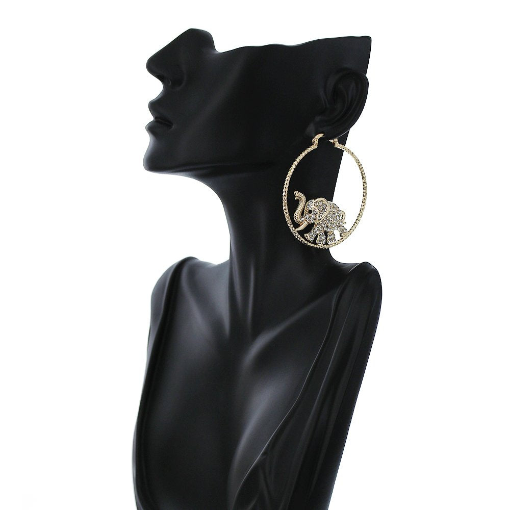 Elephant Hoop Earrings E 1323