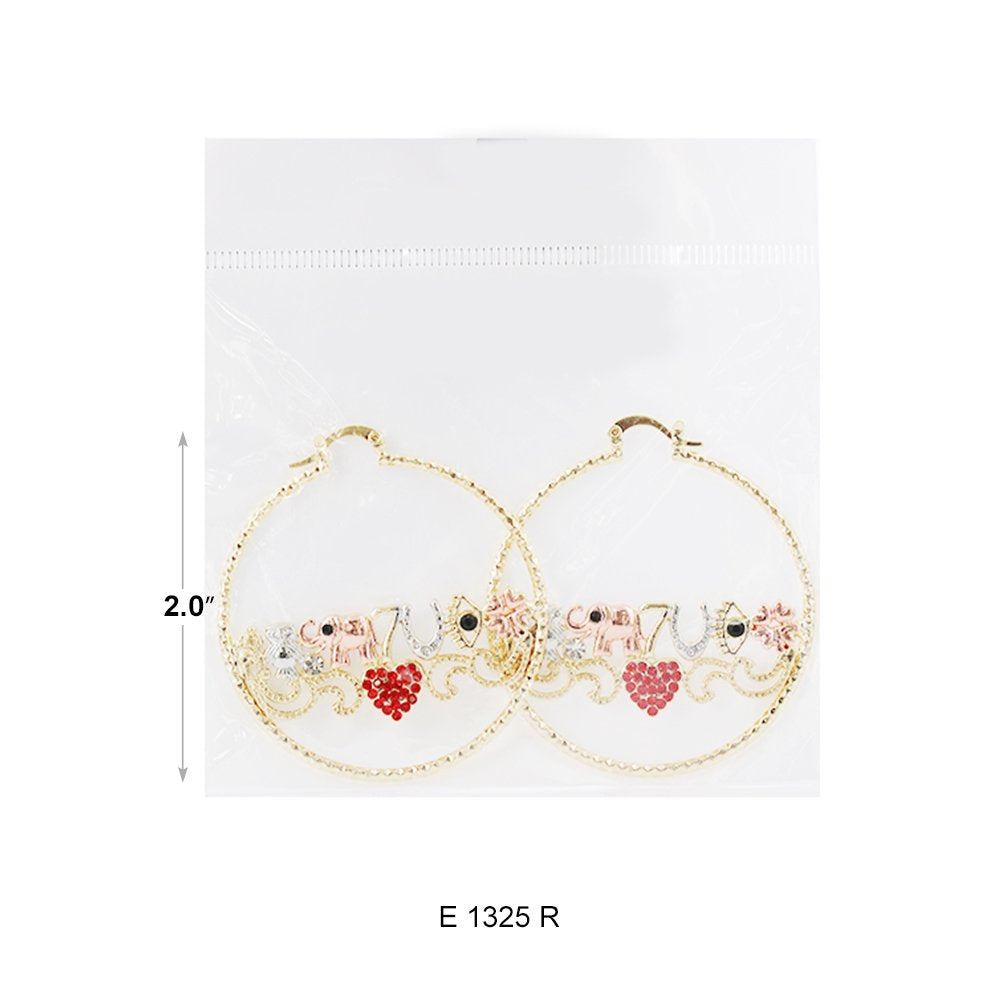 Lucky Hearts Hoop Earrings E 1325 R