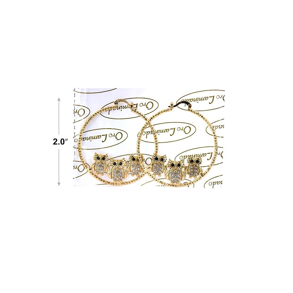 Owl Hoop Earrings E 1331 W