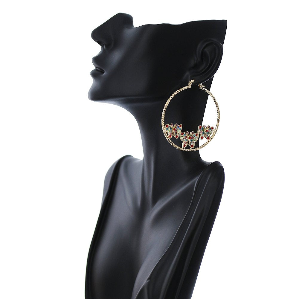 Butterfly Hoop Earrings E 1334 M