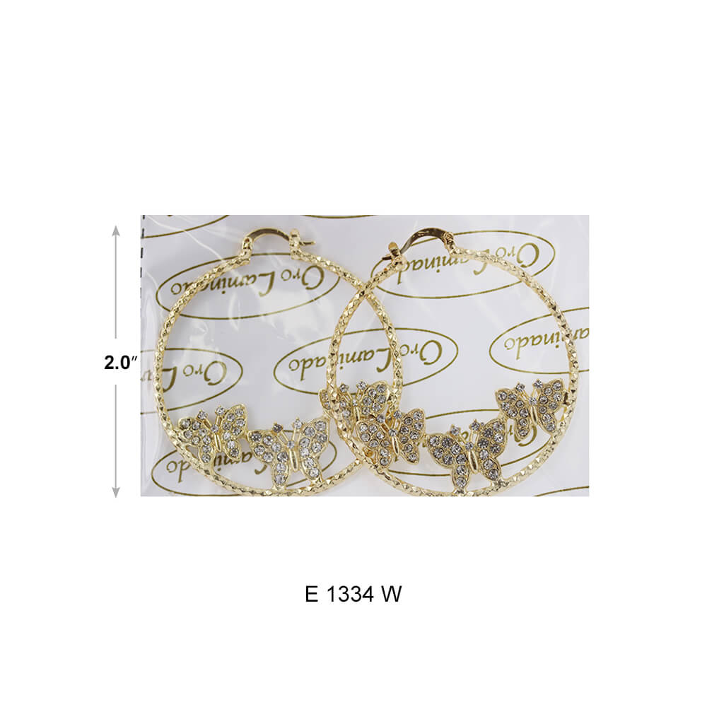 Butterfly Hoop Earrings E 1334 W