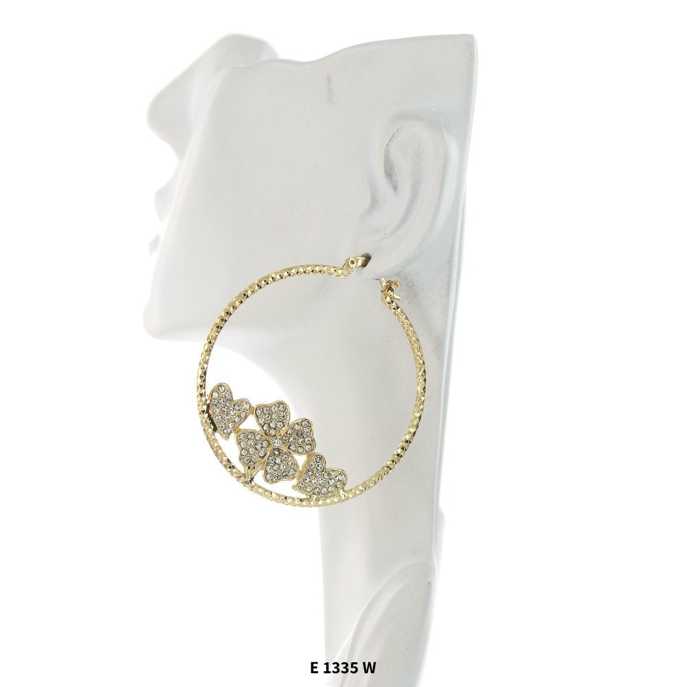 Flower Hoop Earrings E 1335 W