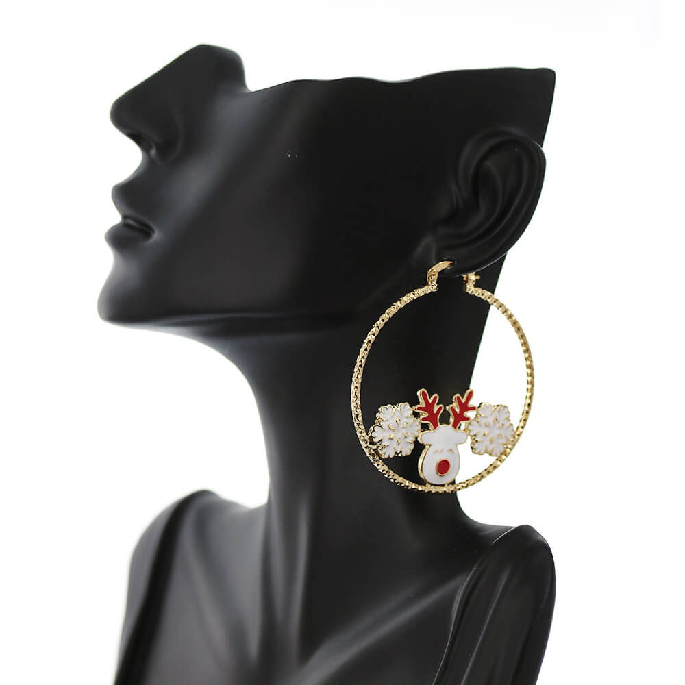 Reindeer Hoop Earrings E 1341