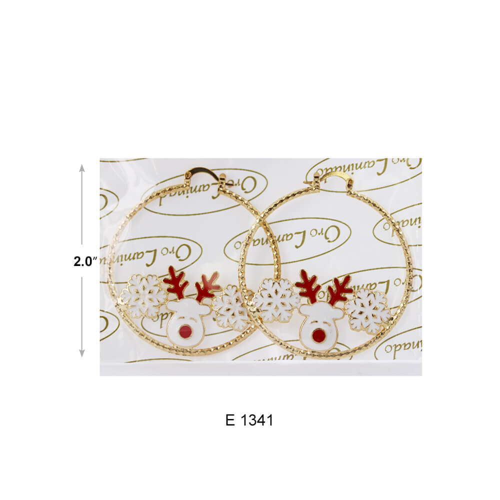 Reindeer Hoop Earrings E 1341