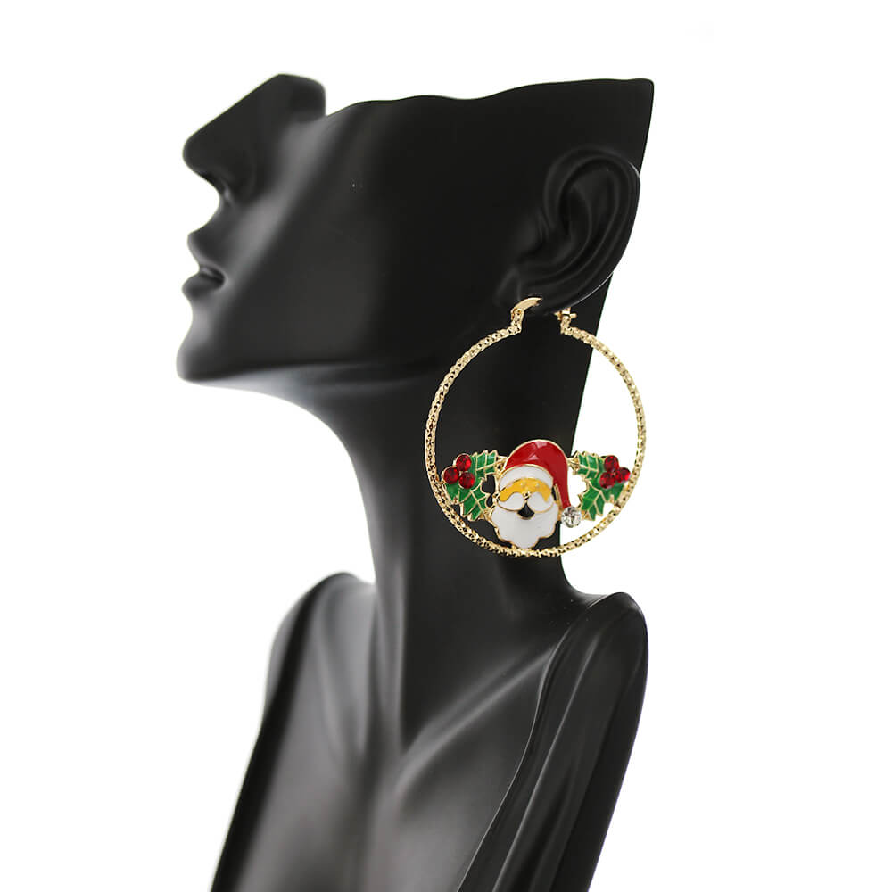 Santa Claus Hoop Earrings E 1342