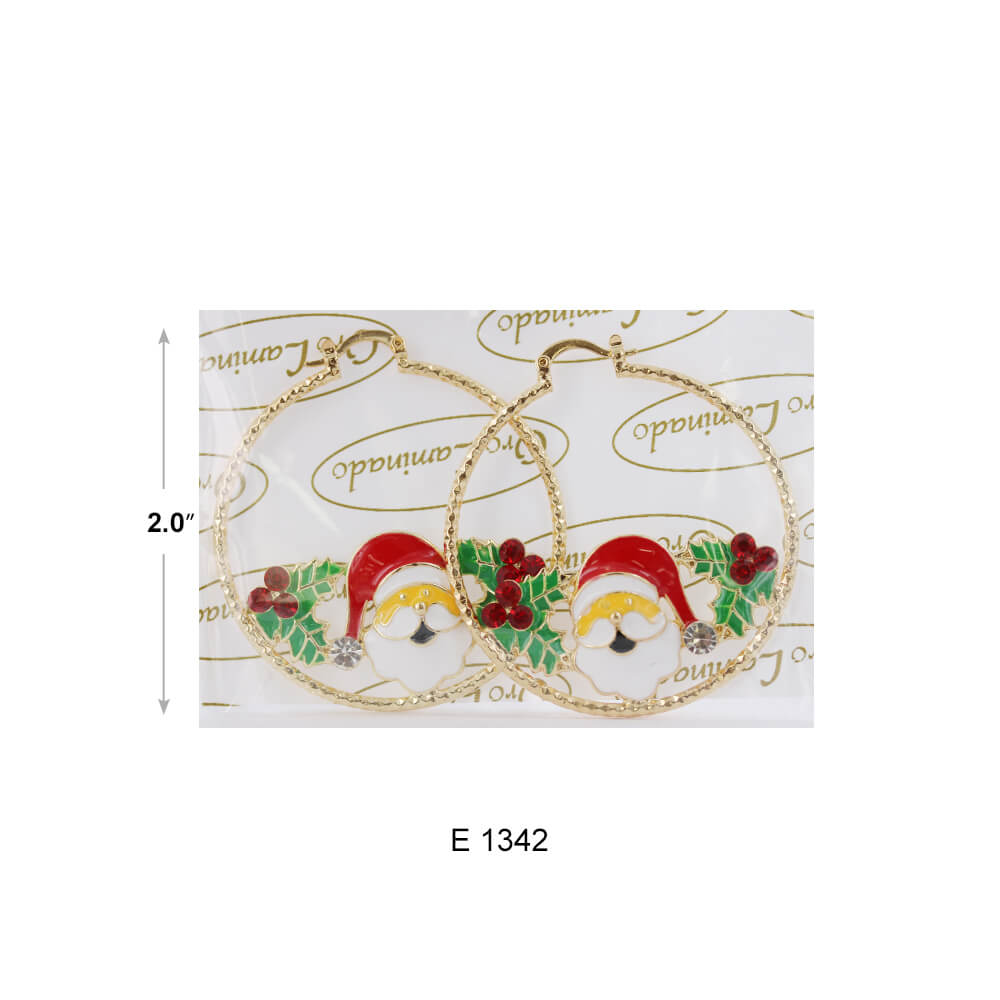 Santa Claus Hoop Earrings E 1342