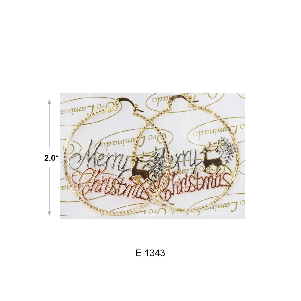 Merry Christmas Hoop Earrings E 1343