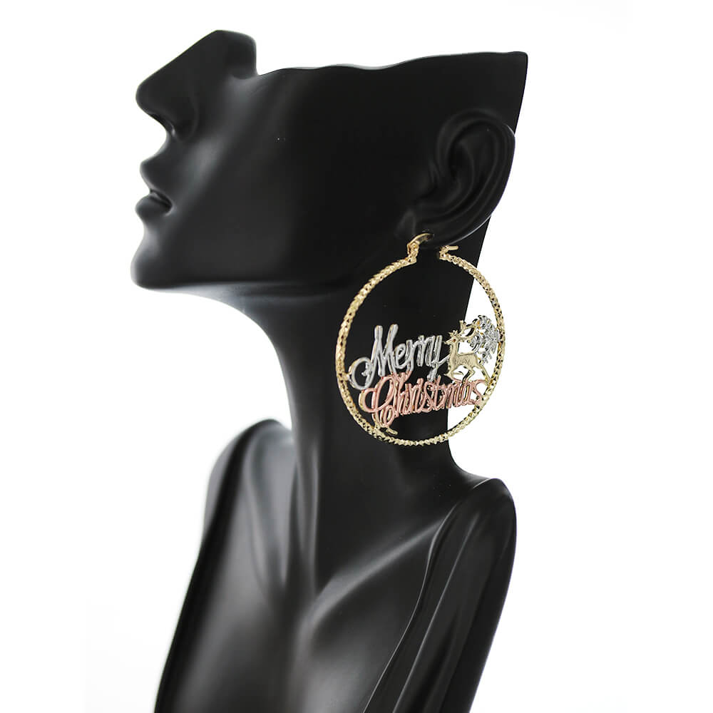 Merry Christmas Hoop Earrings E 1343