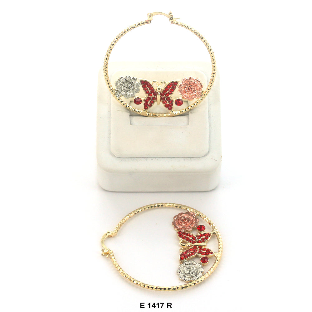 Butterfly Hoop Earrings E 1417 R