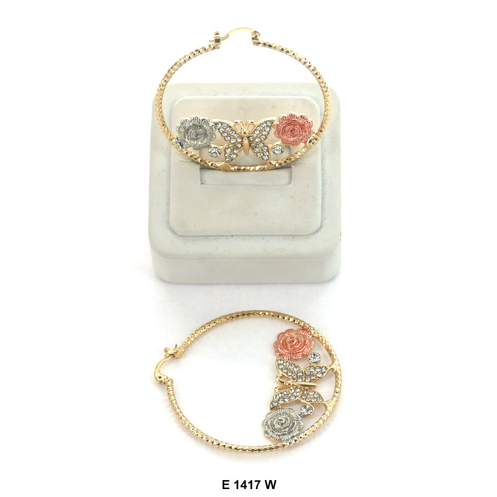 Butterfly Hoop Earrings E 1417 W