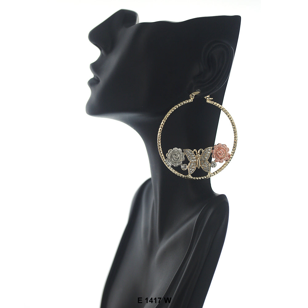 Butterfly Hoop Earrings E 1417 W