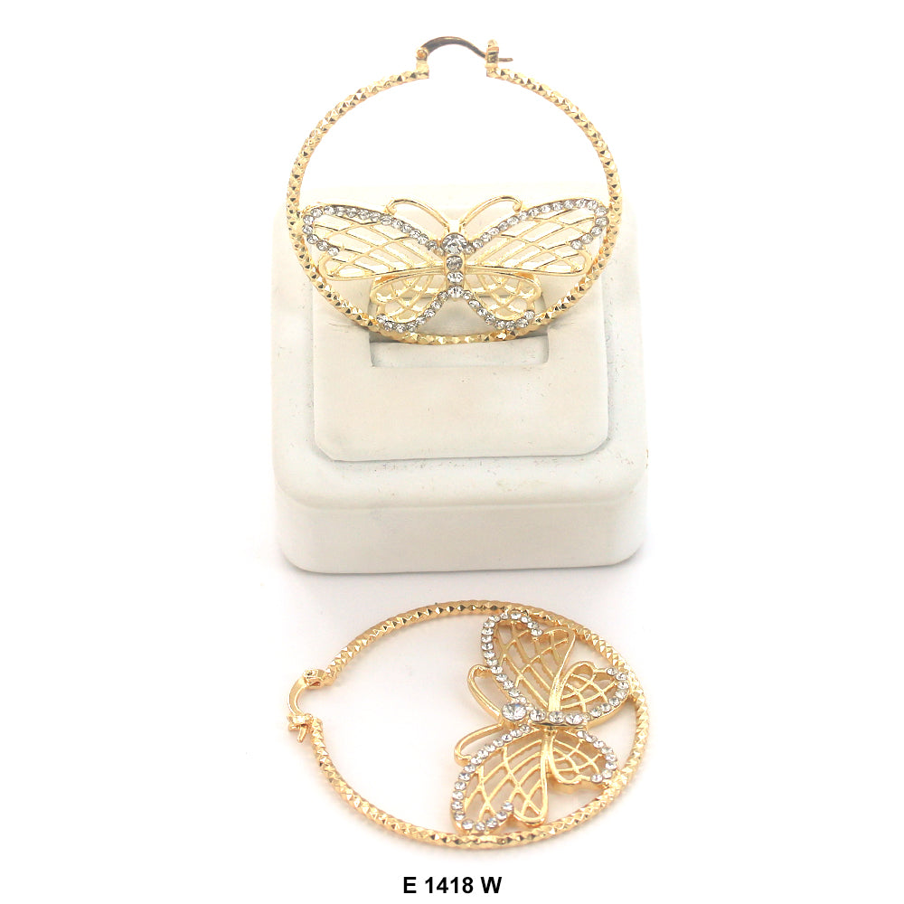 Butterfly Hoop Earrings E 1418 W