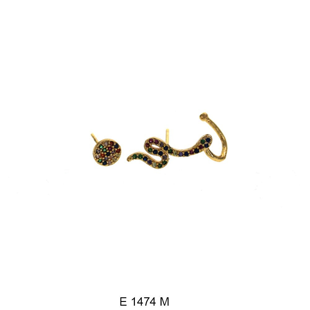 Hook And Stud Earrings Set E 1474 M