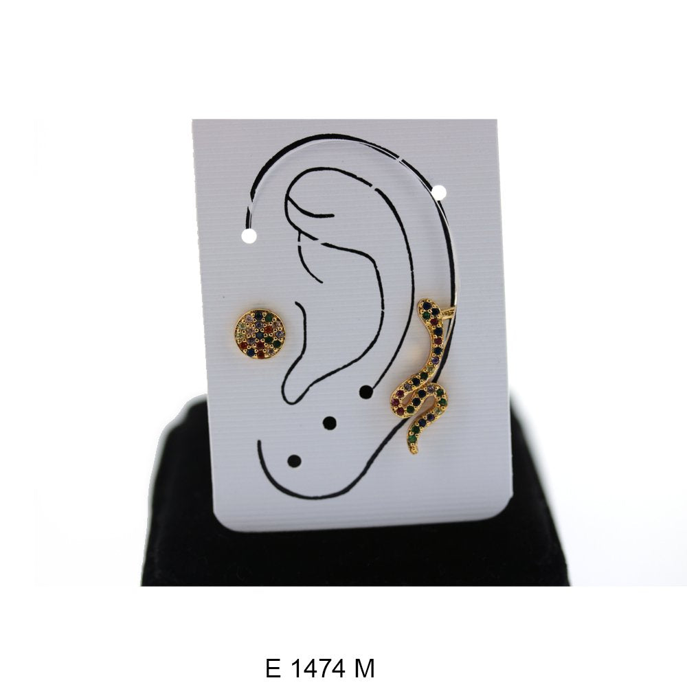 Hook And Stud Earrings Set E 1474 M