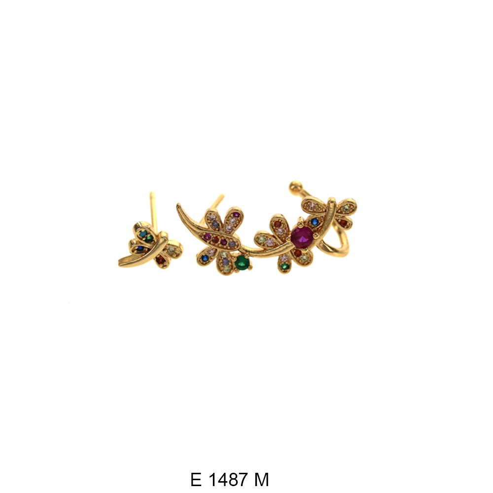 Hook And Stud Earrings Set E 1487 M