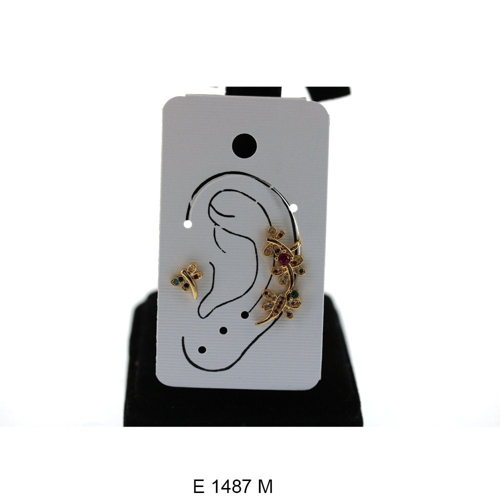 Hook And Stud Earrings Set E 1487 M