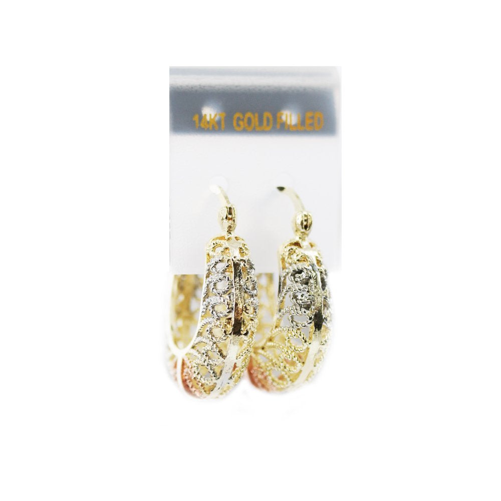 Filligree Basket Hoop Earrings E 5161