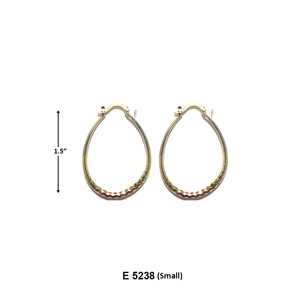 Oval Diamond Cut Tube Hoops E 5238