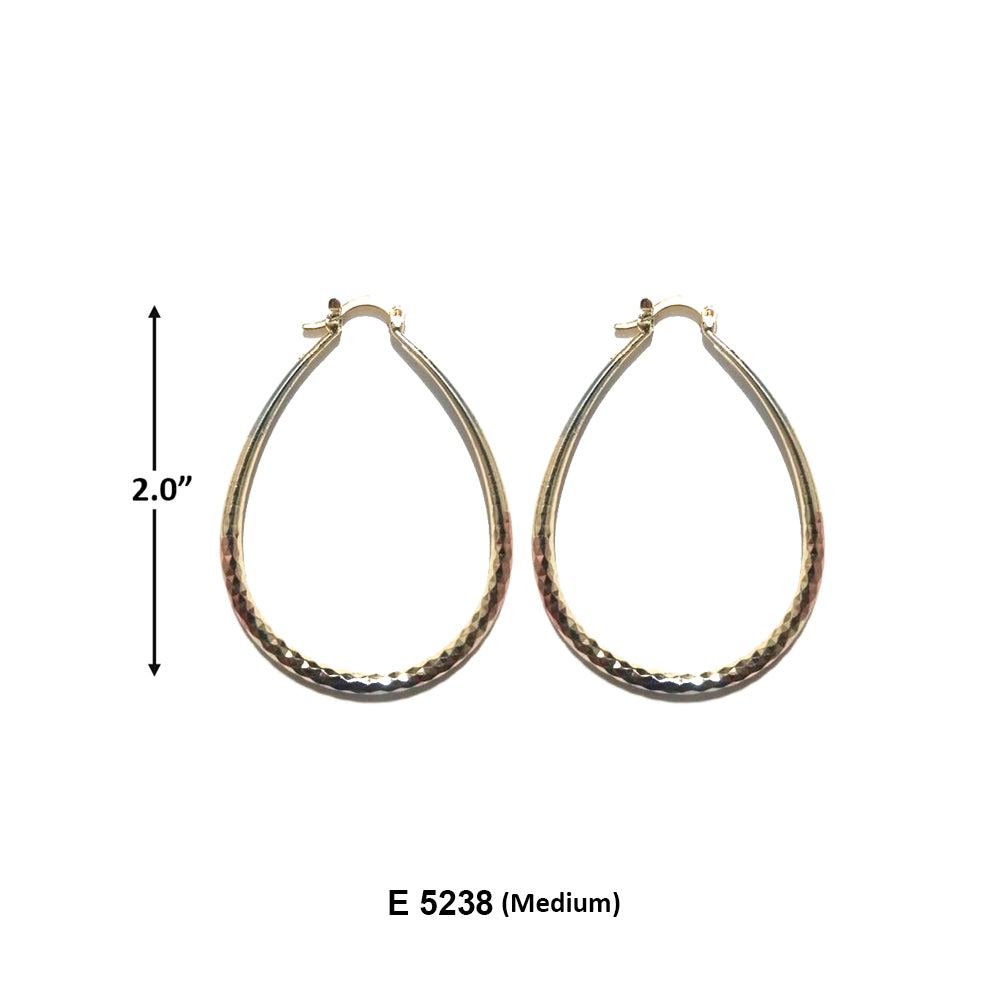 Oval Diamond Cut Tube Hoops E 5238