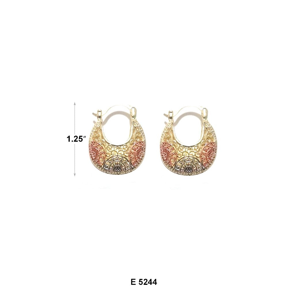 Filligree Basket Hoop Earrings E 5244