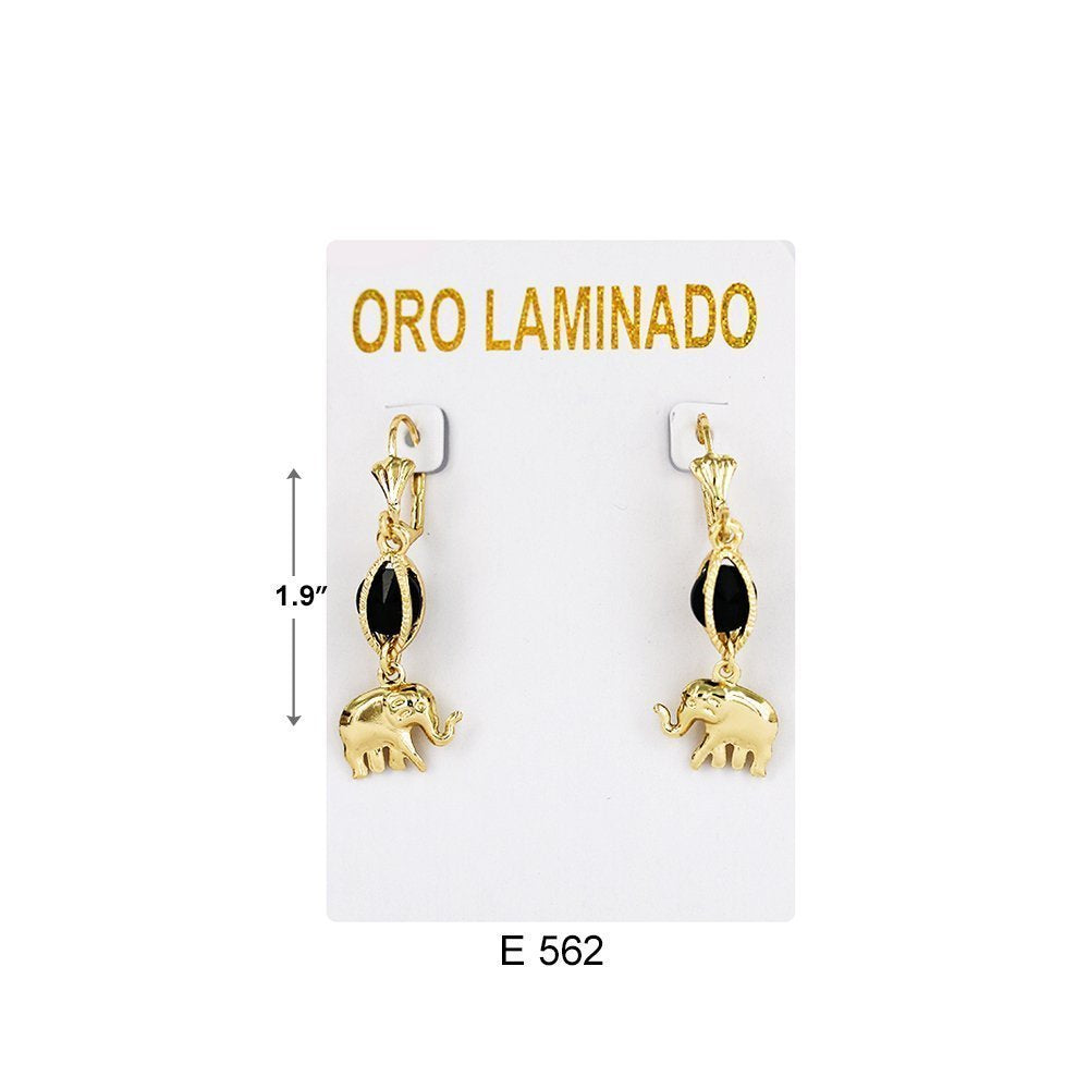 Pendientes Piedra Elefante Negro E 562