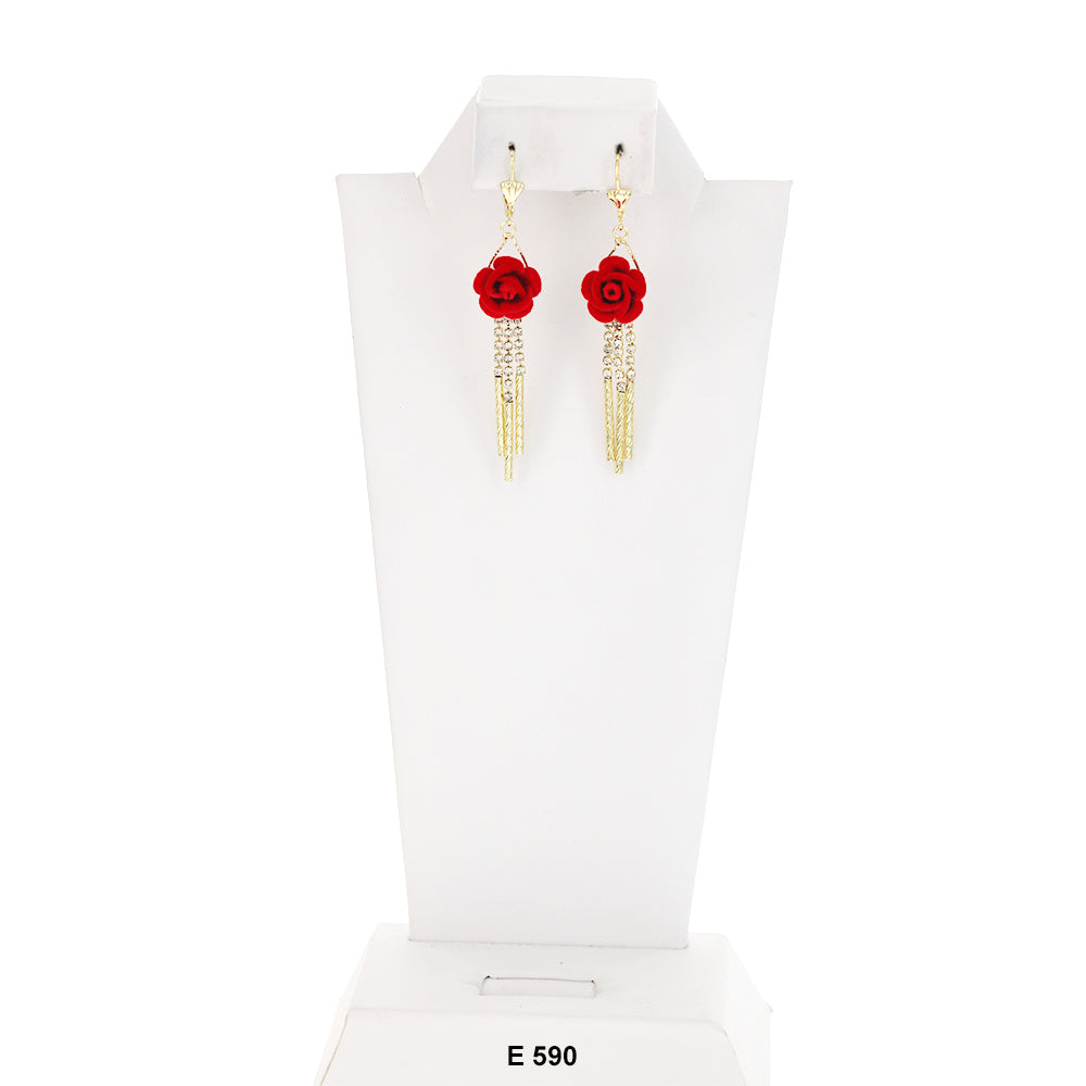 Rose Flower Earrings E 590