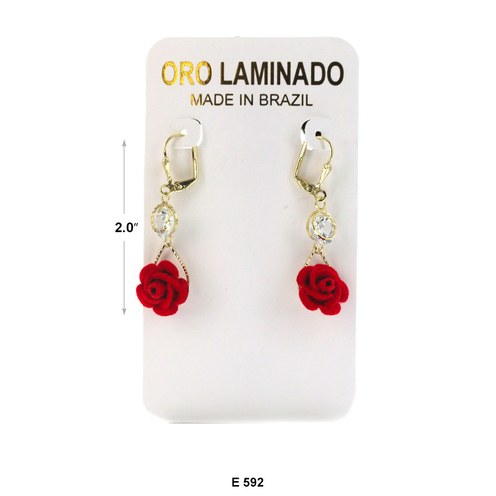 Rose Flower Earrings E 592