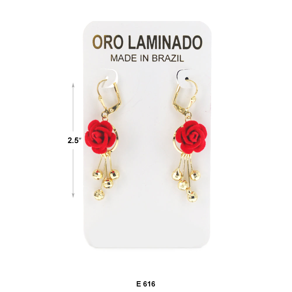 Rose Flower Earrings E 616