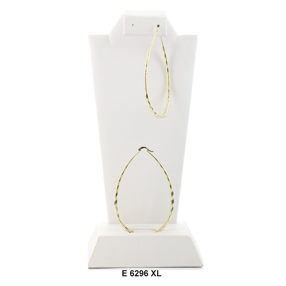 Diamond Cut Oval Hoops E 6296 XL