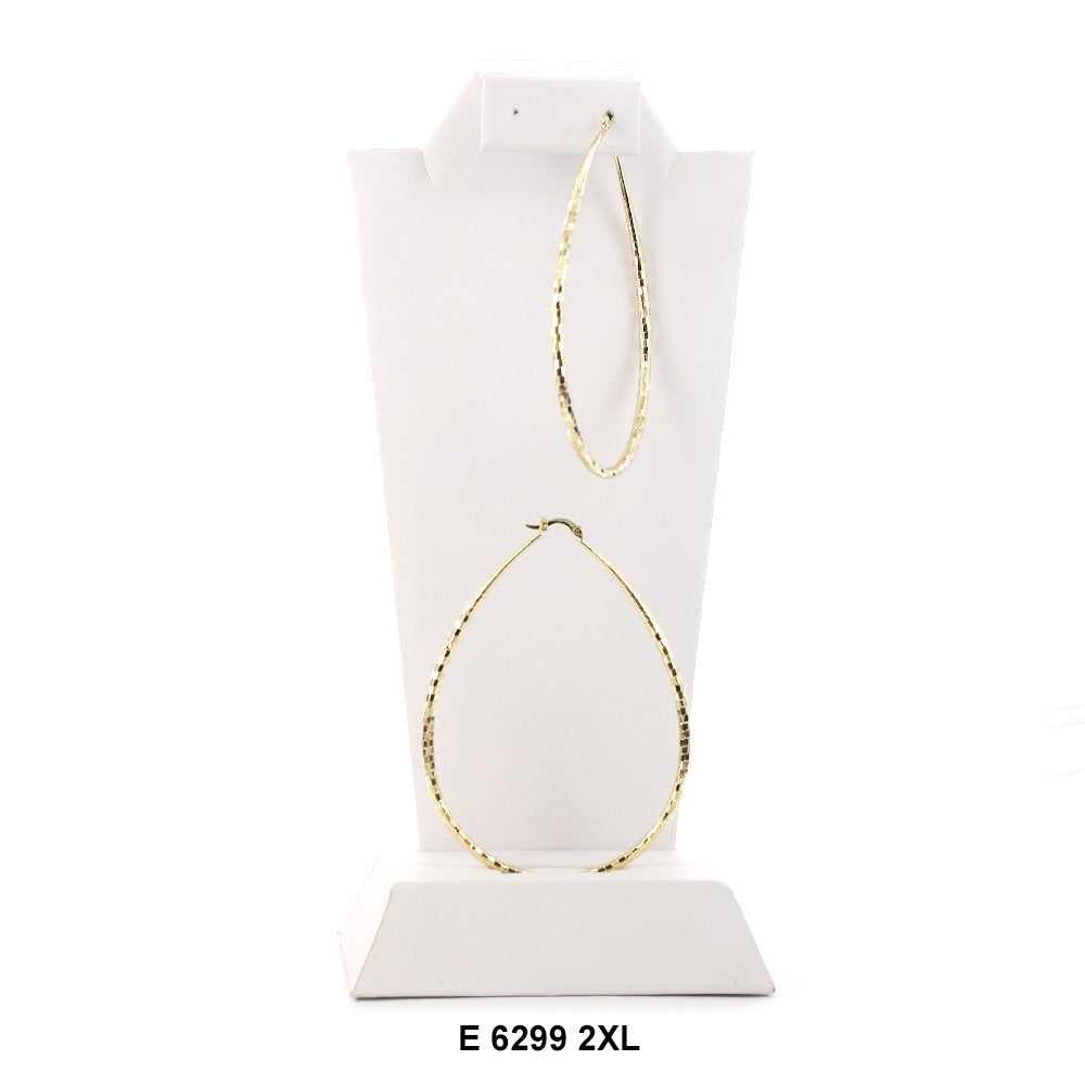 Diamond Cut Oval Hoops E 6299 2XL