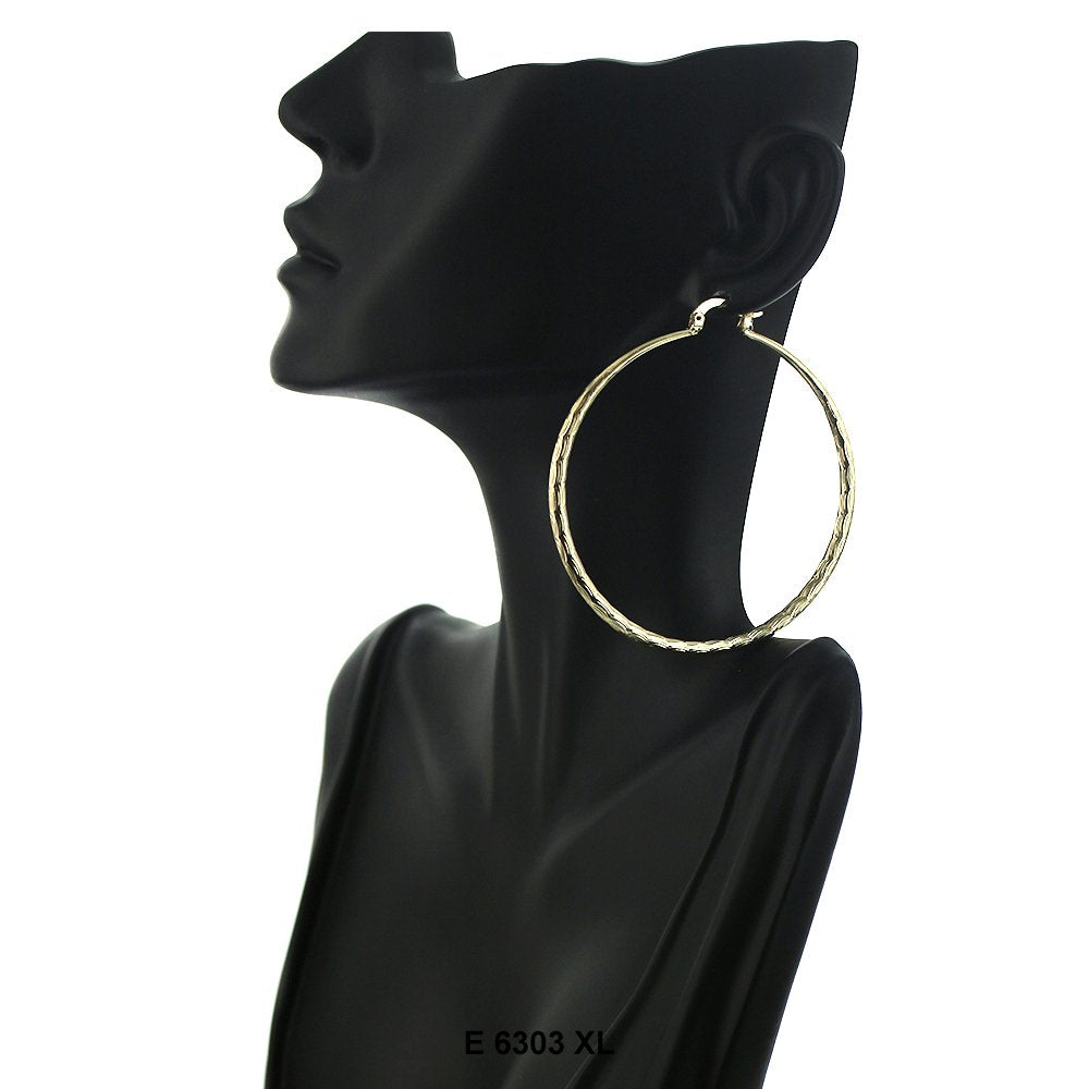 Diamond Cut Round Hoops E 6303 XL