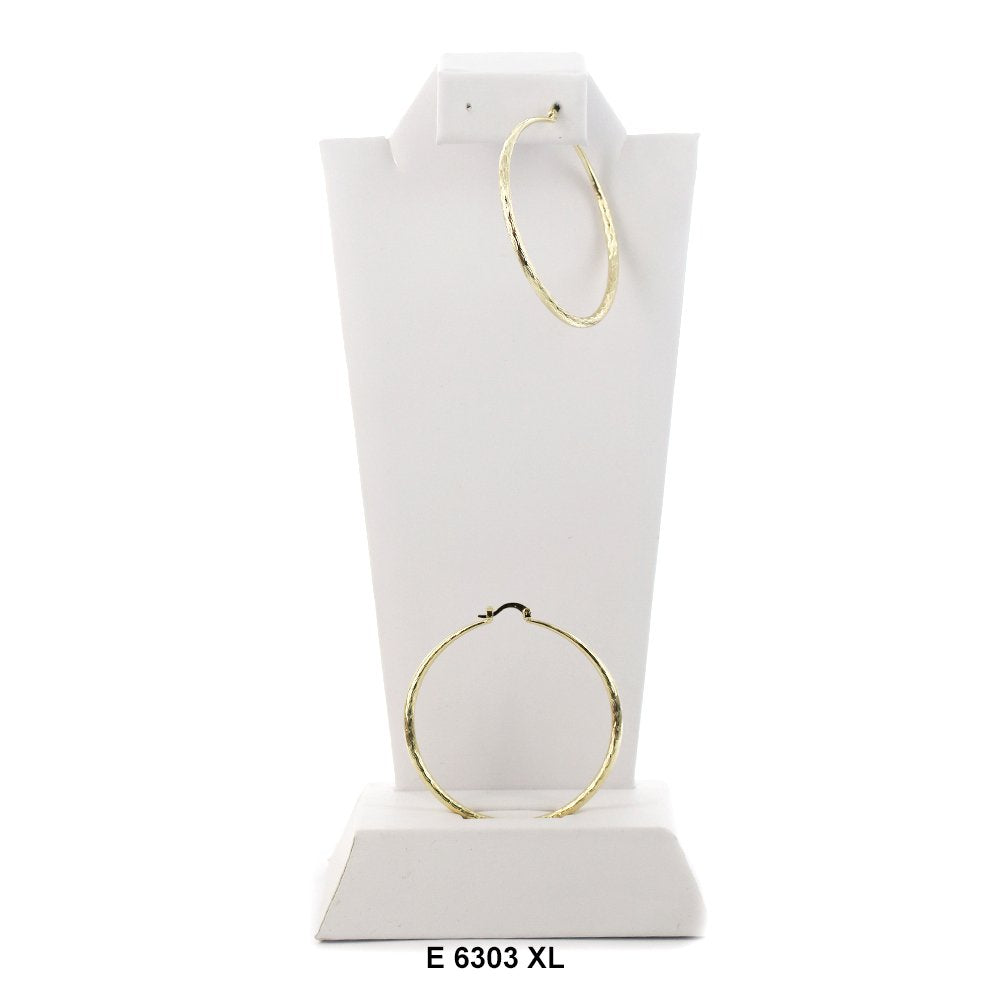 Diamond Cut Round Hoops E 6303 XL