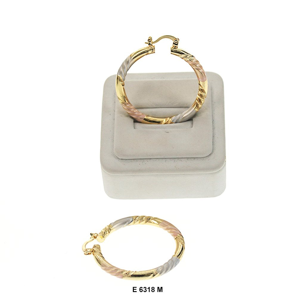 Engraved Design Hoop Earrings E 6318