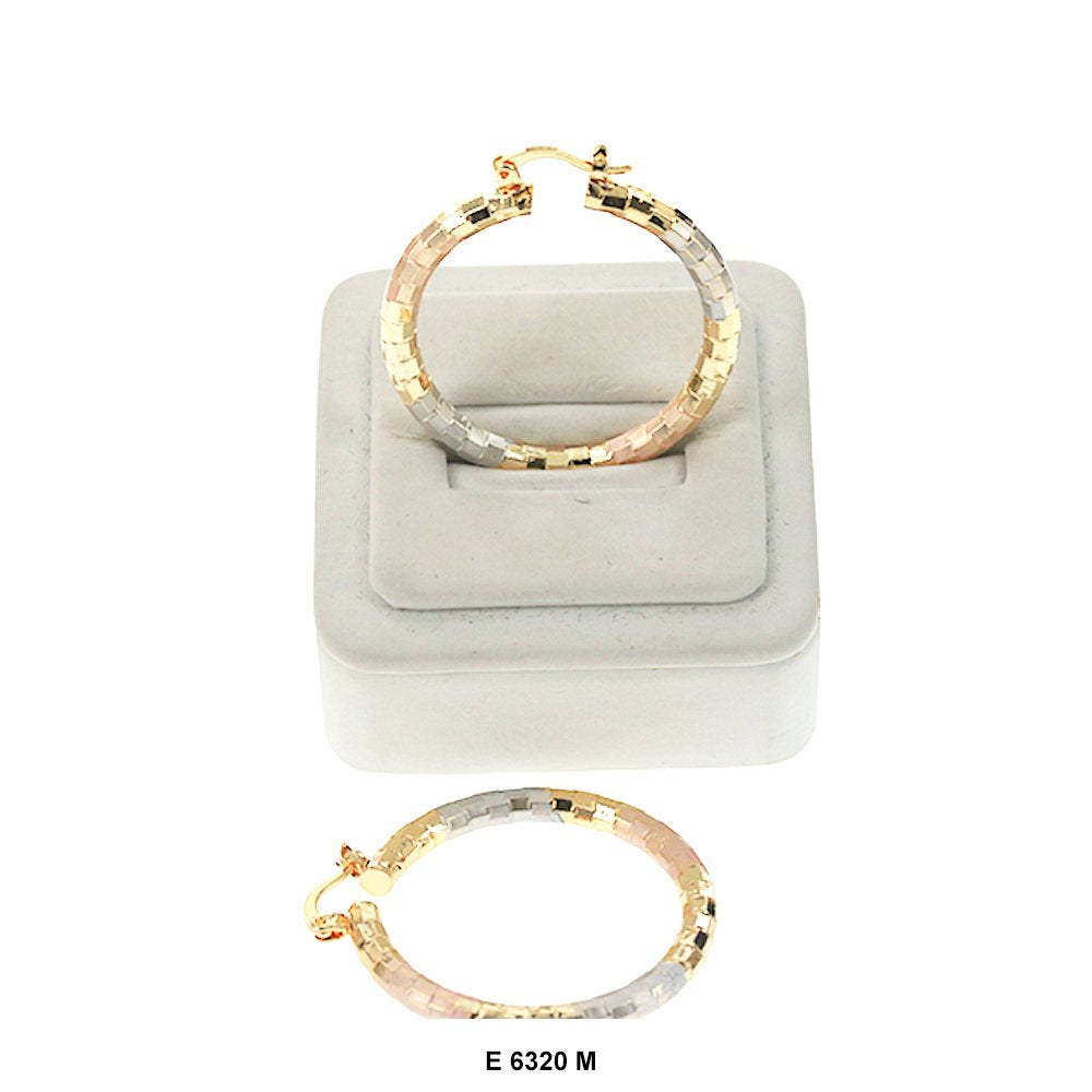 Engraved Design Hoop Earrings E 6320