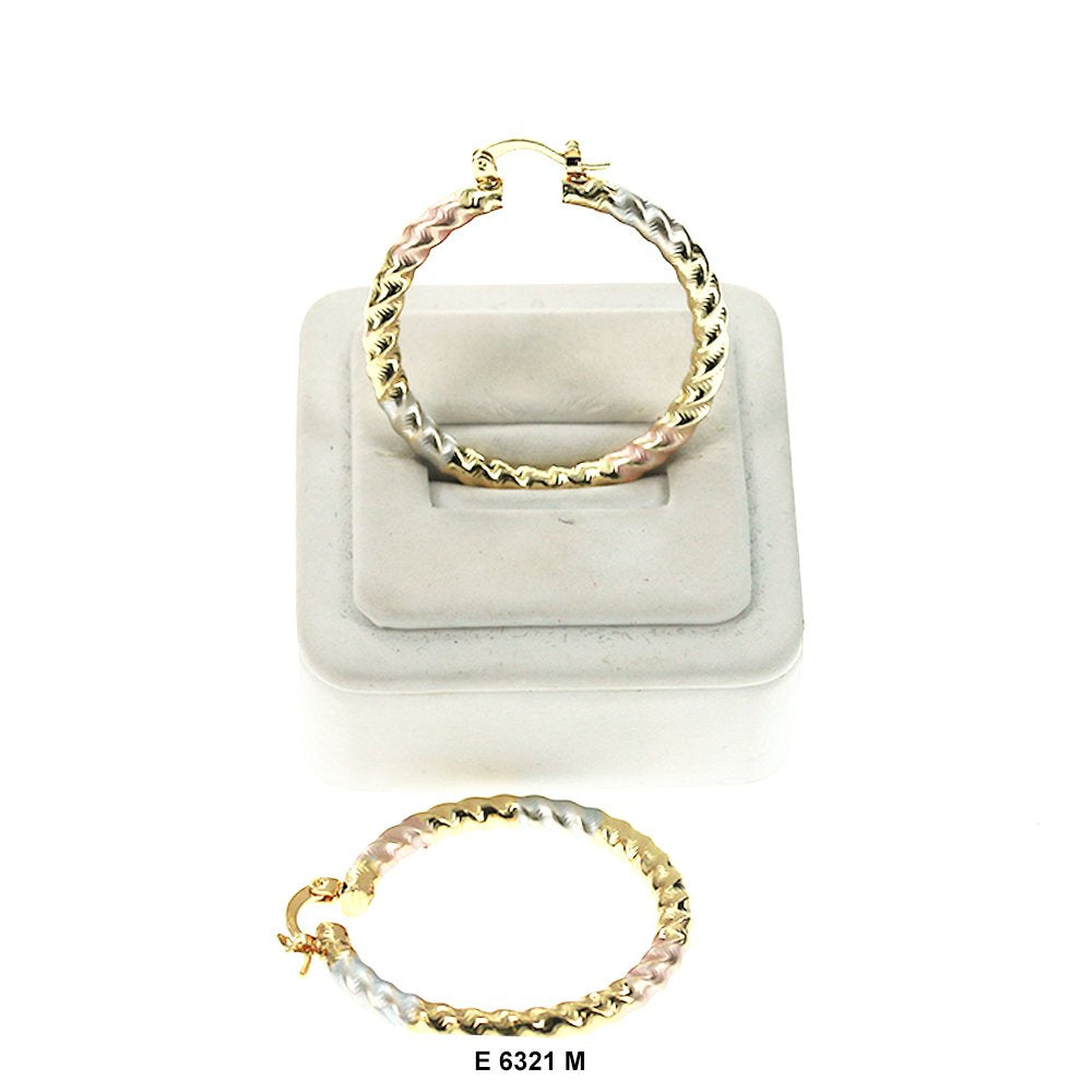 Engraved Design Hoop Earrings E 6321