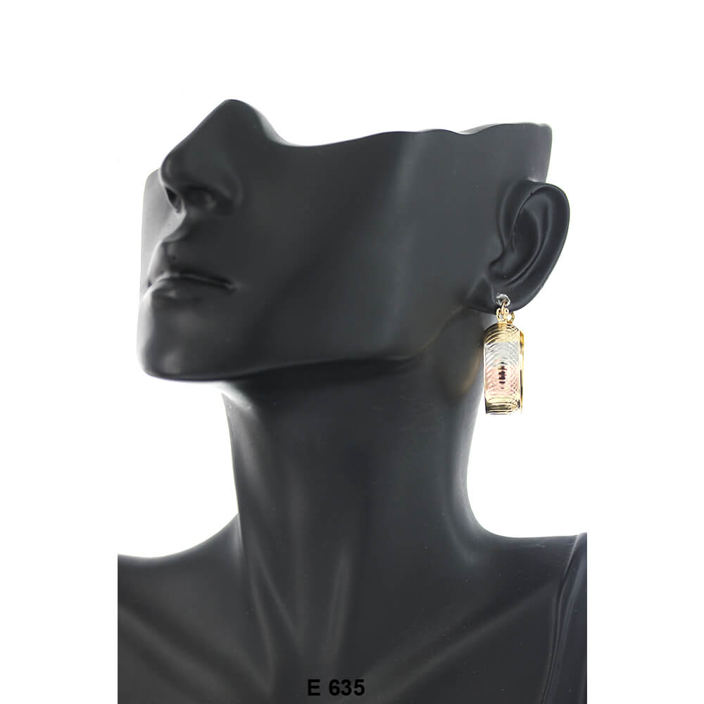 Diamond Cut Hoop Earrings E 635