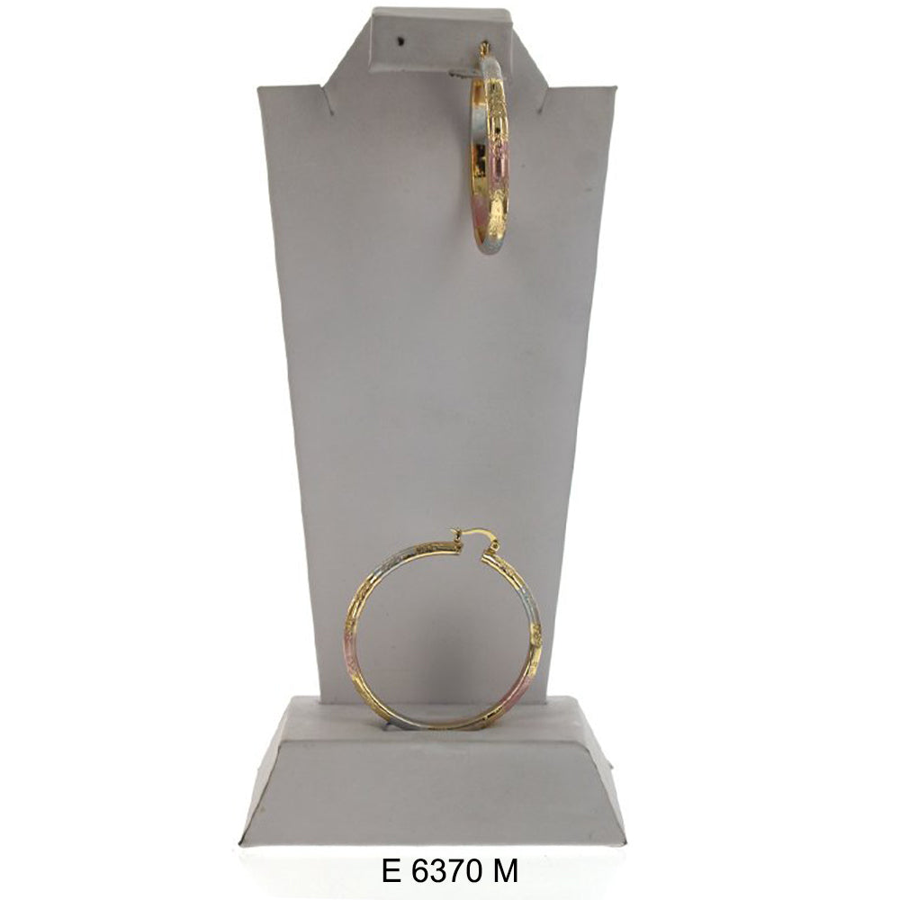 Engraved Design Hoop Earrings E 6370 M