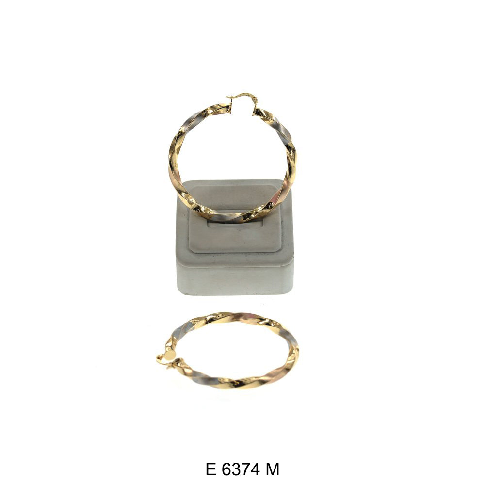 Engraved Design Hoop Earrings E 6374 M