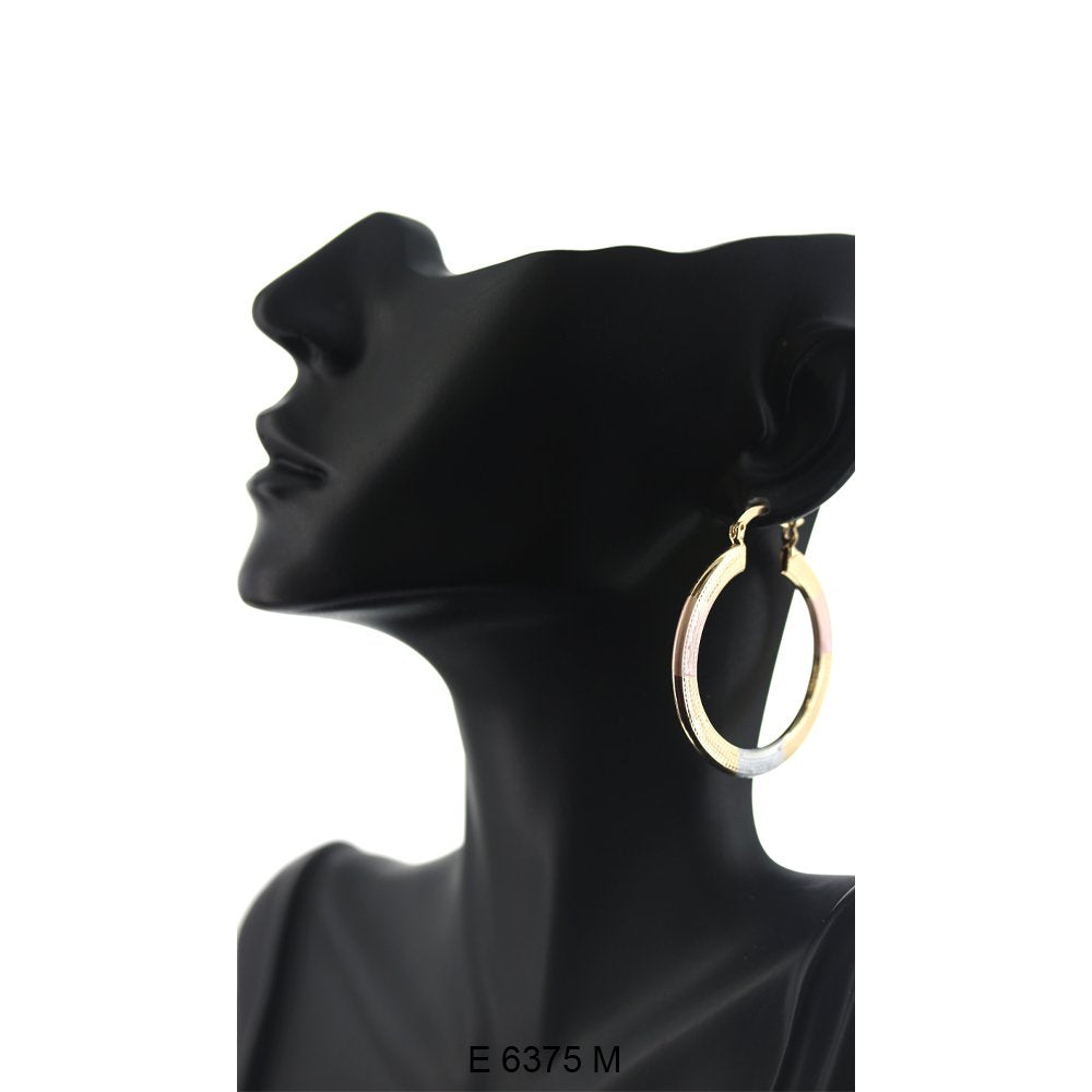 Engraved Design Hoop Earrings E 6375