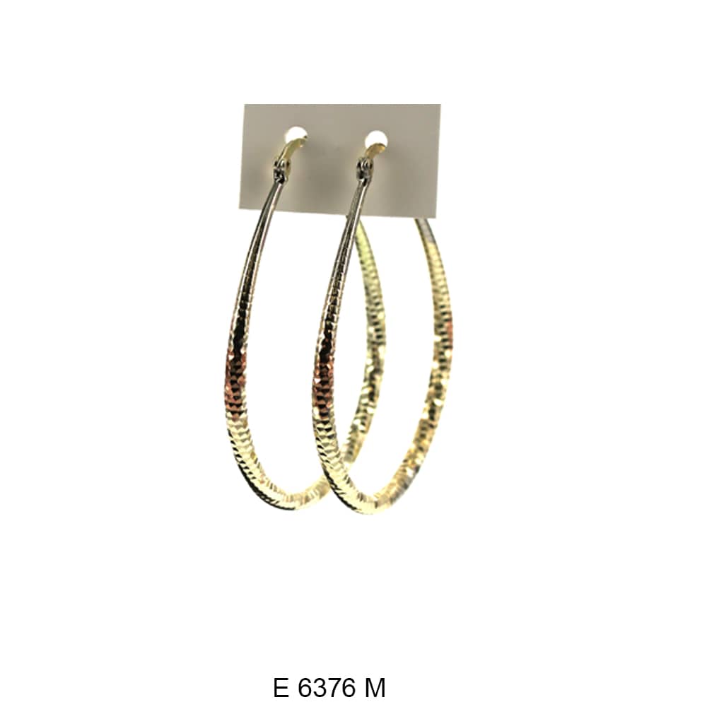 Engraved Design Hoop Earrings E 6376